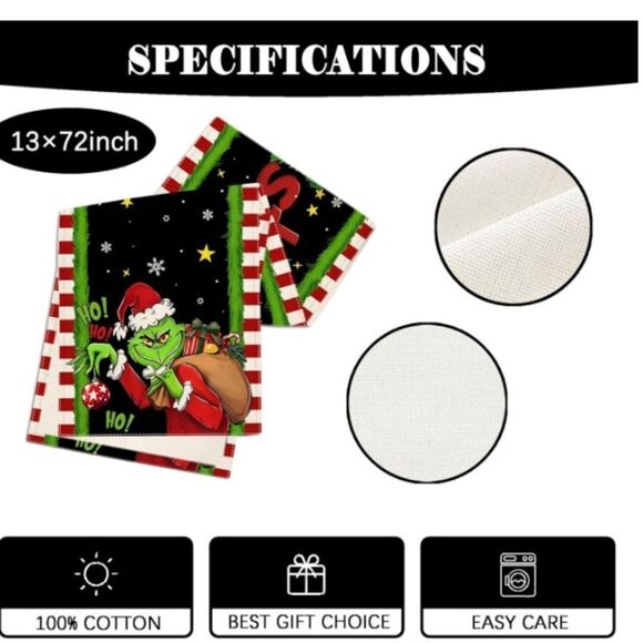 - The Grinch Christmas Table Runner Christmas Table Runner Christmas Table - Picture 5 of 5